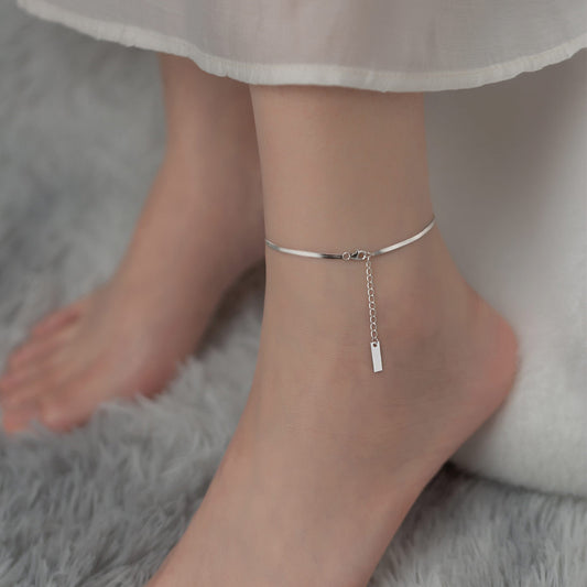 Elegantes S925 Silber Fußkettchen – Schlicht & Stilvoll